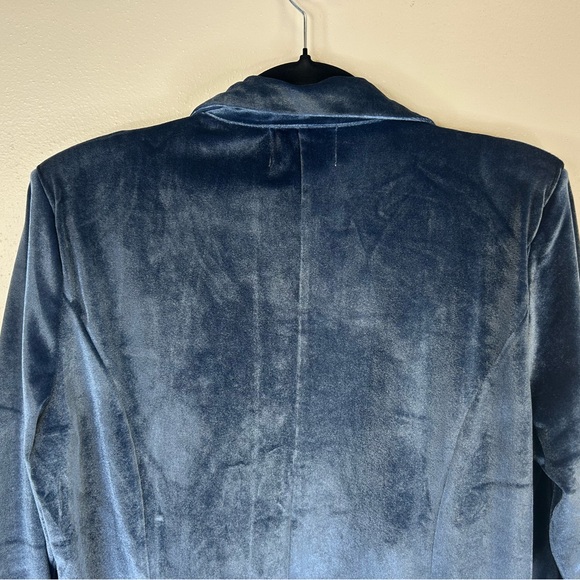 Panhandle L Luxurious Velvet Women's Blue Blazer Festive Elegant Holiday Boho - Picture 10 of 11